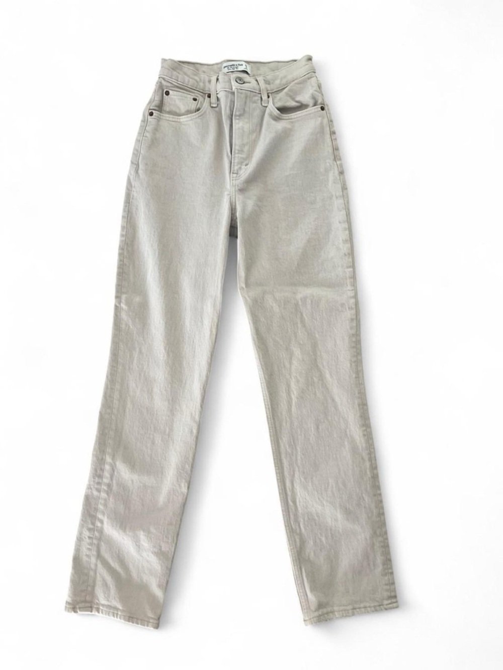 A&F cream curve love 90s straight ultra high rise jeans size 25/0